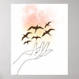 Fåglar som flyger poster