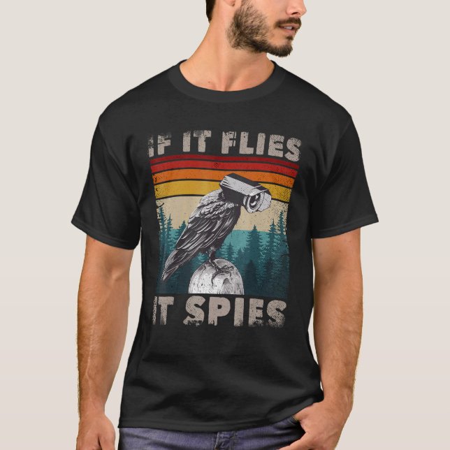 Fåglar som inte är riktiga Merch Bird Meme CCTV om T Shirt (Framsida)
