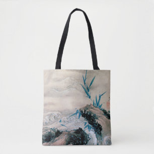 Fåglar som kämpar i Mountain Stream, Hokusai Tygkasse