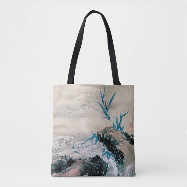 Fåglar som kämpar i Mountain Stream, Hokusai Tygkasse (Framsida)