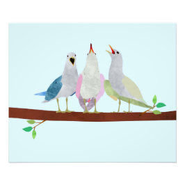 Fåglar som sjunger fototryck