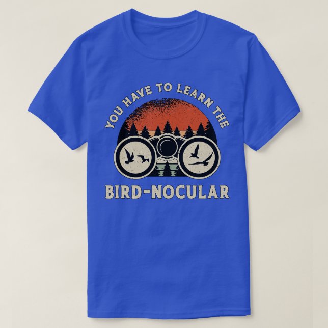 Fåglar som tittar på BirdNocular Retro Bird Watche T Shirt (Design framsida)