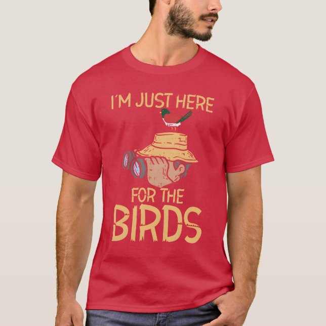 Fåglar som tittar på fågelbindande binokulära fåge t shirt (Framsida)