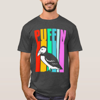 Fåglar som tittar på Ornitolog Retro Colorful Puff T Shirt
