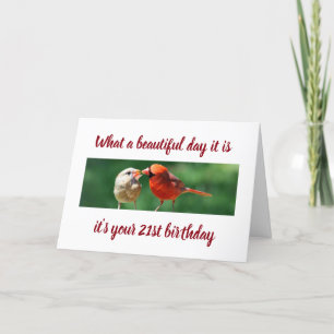FÅGLAR SOM TVÄTTAR DIN **21:a BIRTHDAY ÖNSKEMÅL** Kort