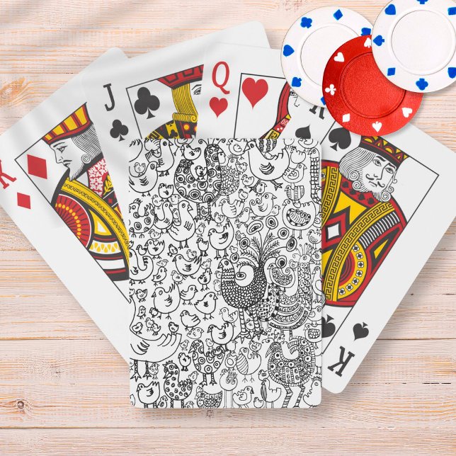 Fåglar, svart och vit illustration av Hand plockad Casinokort (Skapare uppladdad)