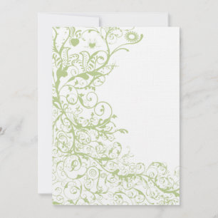 Fåglar & Swirls Bröllopsinbjudans Grönt Hydrangea Inbjudningar
