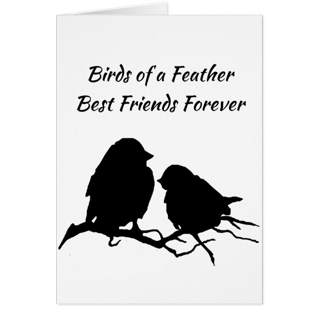 Fåglar till en Feather Best Friends Forever Hälsningskort (Framsidan)