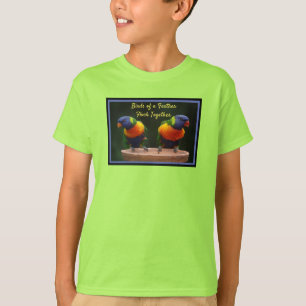 Fåglar till en Feather Flock Together Lorikeet T Shirt