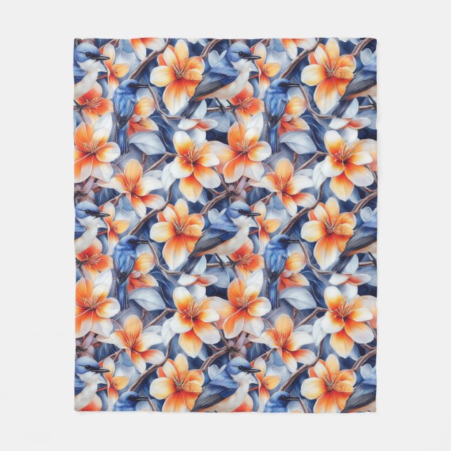 Fåglar till en fjäder fleecefilt (Framsidan)