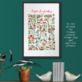 Fåglar till en fjäder poster