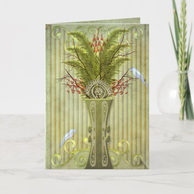 Fåglar till en ludd (tomt kort) kort (Framsida)