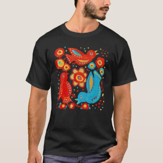 Fåglar till Happiness Ukra.inian Birds Flower Peac T Shirt