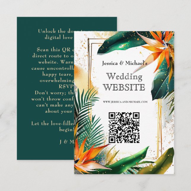 Fåglar till Paradise Bliss-webbplatskort Tilläggskort (Fram/baksida)