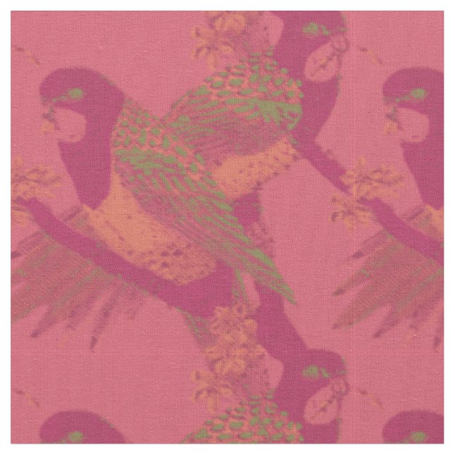 Fåglar till Paradise Designer Fabrics - Gifts Tyg (Närbild)