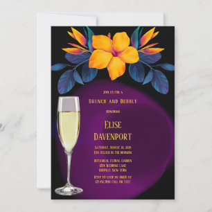 Fåglar till Paradise Hibiscus Brunch och Bubly Inbjudningar