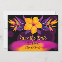 Fåglar till paradise Hibiscus sparar datumkort