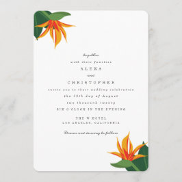 Fåglar till Paradise Tropical Beach Wedding Inbjud Inbjudningar