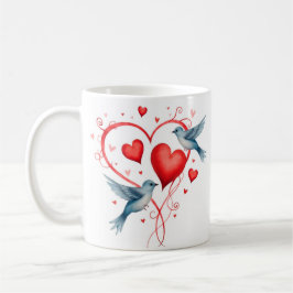 Fåglar till Valentindagen Kaffemugg