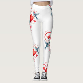 Fåglar till Valentindagen Leggings