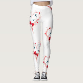 Fåglar till Valentindagen Leggings