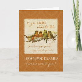 Fåglar till Vintagen thanksgiving Scripture Helgkort