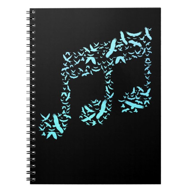 Fåglar Treble Clef Music Älskare Anteckningsbok (Framsidan)