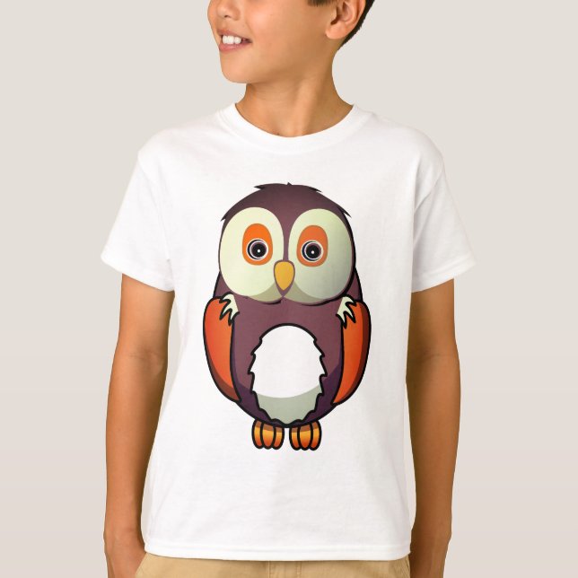 Fåglar, uggla, djur i bilder t shirt (Framsida)