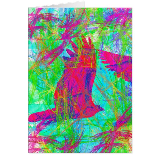 Fåglar under flygning hälsningskort (Framsidan)