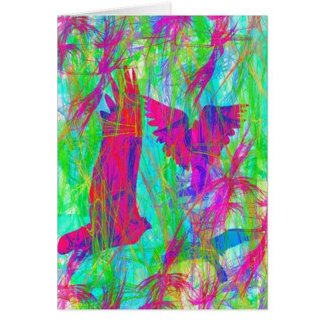 Fåglar under flygning hälsningskort (Framsidan)