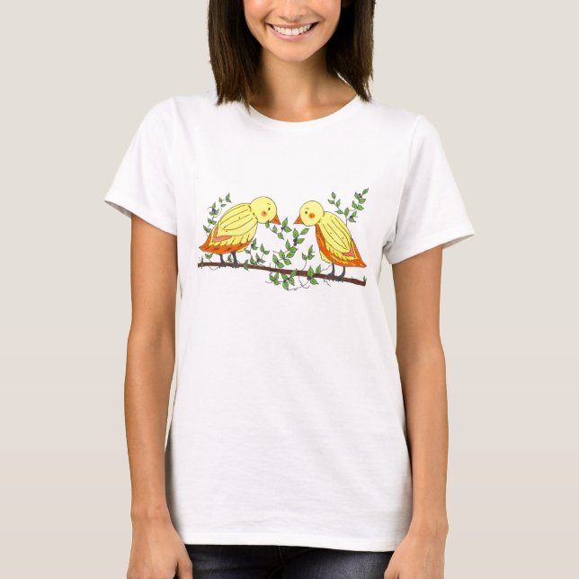 Fåglar uppe i trädet t shirt (Framsida)