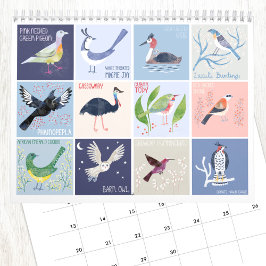 Fåglar Värld runt Art Kalender