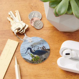 Fåglar vid Bay Little Blue Heron Safety Harbour Nyckelring