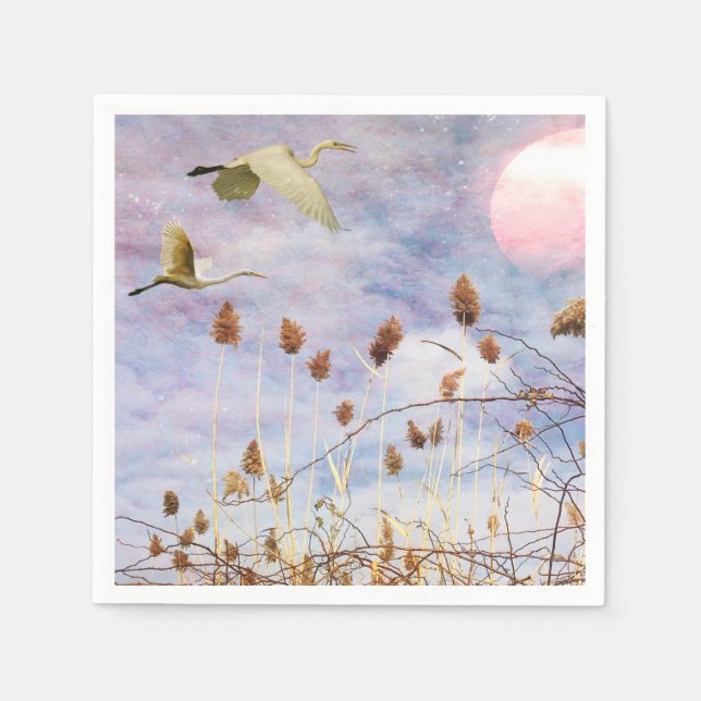 Fåglar vid kusten pappersservett (Framsidan)