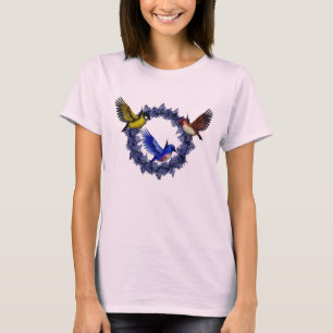 Fåglar vid nedre utandningstyp t shirt
