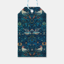 Fåglar (Vintage Blommönster) (av William Morris) Presentetikett