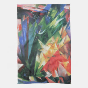 Fåglar (Vogel) av Franz Marc, Vintage kubism konst Kökshandduk