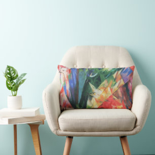 Fåglar (Vogel) av Franz Marc, Vintage kubismkonst Lumbarkudde