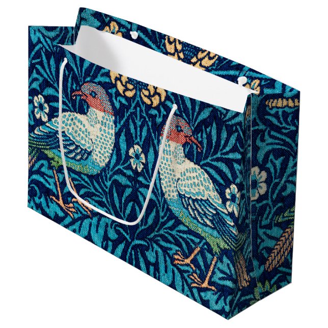 Fåglar, William Morris Large Gift Bag (Framsidan Vinklad)