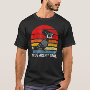 Fåglarna är inte reella Retro-funktionella fågelsk T Shirt