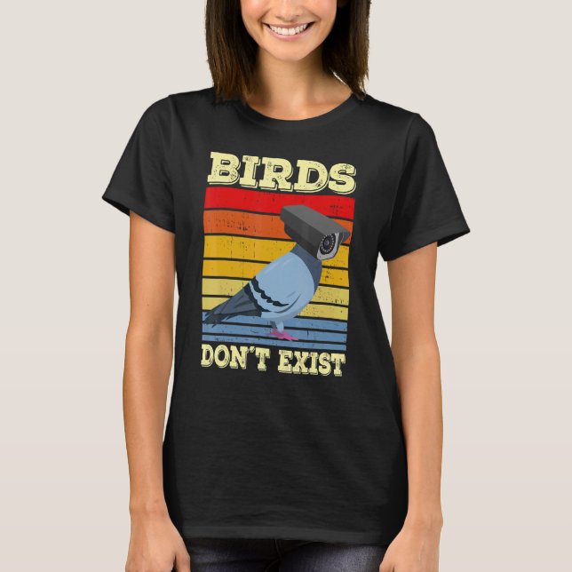 Fåglarna finns inte där fågeln säger mönsterfåglar t shirt (Framsida)