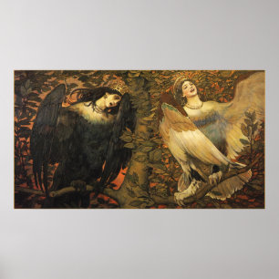 Fåglarna Joy och Sorrow Poster Skriv ut