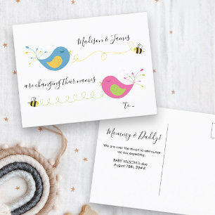 Fåglarna och Bina Förändrade Namn Graviditet Meddelande Vykort