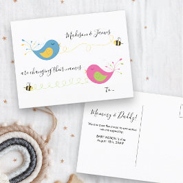 Fåglarna och Bina Förändrade Namn Graviditet Meddelande Vykort