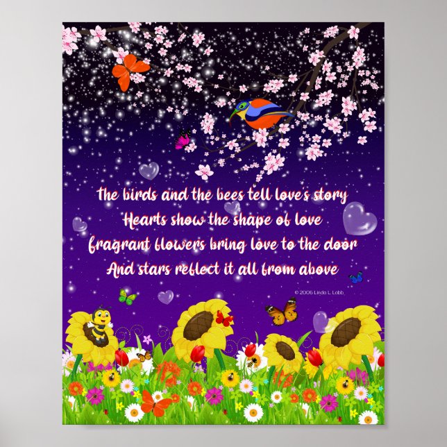 Fåglarna och bina poster (Framsidan)