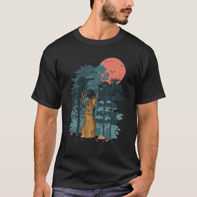 Fåglarna vid jakkanberget Gräs Träd Himlar flyger T Shirt (Framsida)