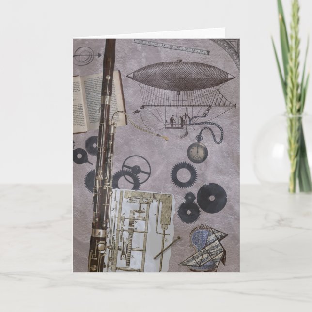 Fagott eller mer sistnämnd Steampunk karneval Kort (Framsida)