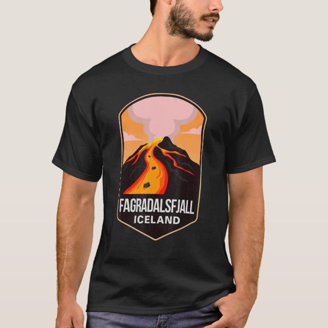 Fagradalsfjall 2022 Mountain Volcano Erupted Islan T Shirt (Framsida)