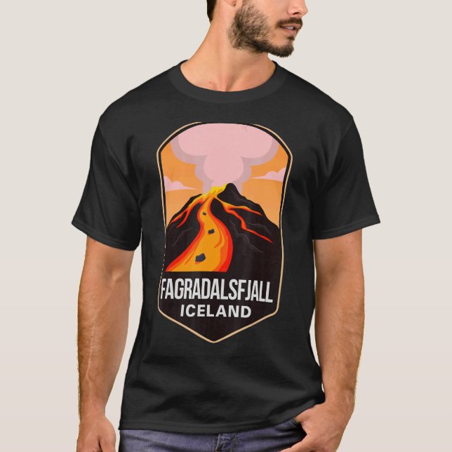 Fagradalsfjall 2022 Mountain Volcano Erupted Islan T Shirt (Framsida)
