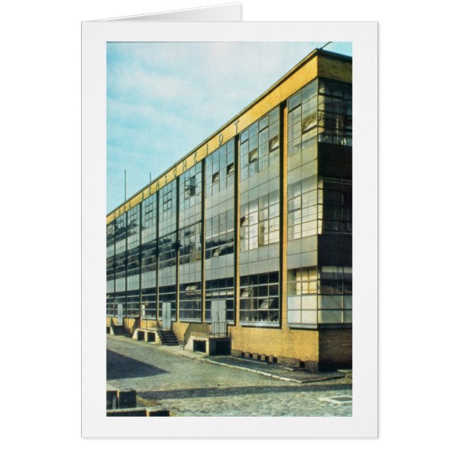 Fagus Shoe Factory, designad av Walter Gropius Hälsningskort (Framsidan)